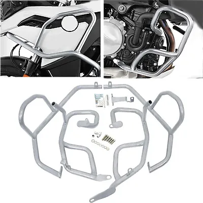 Silver Upper Lower Engine Guard Protector Crash Bars For BMW F750GS F850GS 18-23 • $245