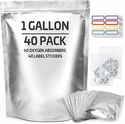 1 Gallon Resealable Smell-Proof Mylar Foil Bags Zip Lock Pounch Food Storage Bag • $18.99