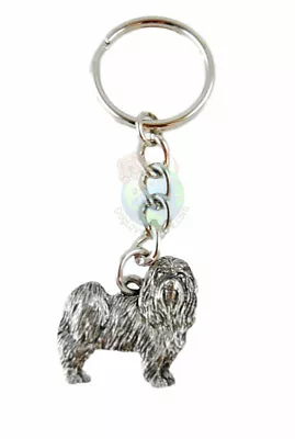 Maltese Keychain Pewter Puppy Cut • $13.99