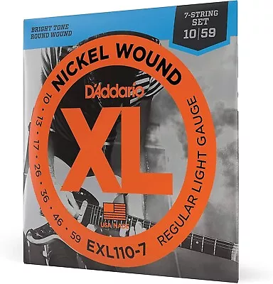 D'Addario 7 String EXL110-7 Electric Guitar Strings 10-59 Light • $8.99