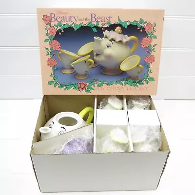 Mrs. Potts Disney Beauty & The Beast - Vintage 1994 Toy China Tea Set - Unused • $50