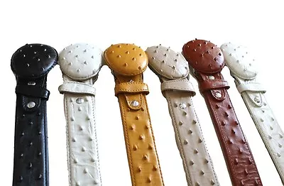 Leather Belt Ostrich  Design Embossed Genuine Leather Belt ~~ Great Sale • $16.99