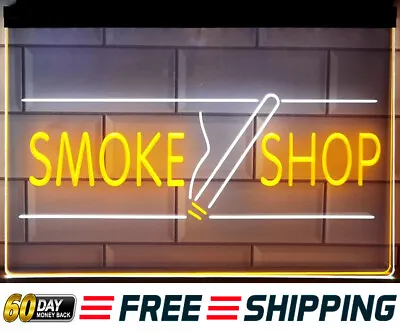 Smoke Shop Vape Cigars Cigarettes LED Neon Light Sign Open Wall Art Lamp Décor • $99.99