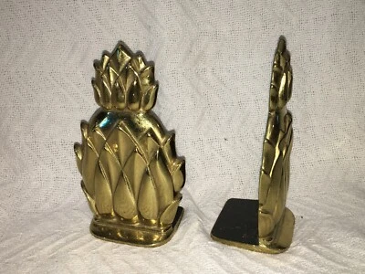 $2.99 • Buy Vintage Heavy 3# VA Metalcrafters Newport N8-2 Brass Pineapple Pair Bookends