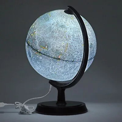 Mapsoft Explorer Illuminated Gray Moon Globe 24cm/9.5  MI-24 Lamp Light Map • $96