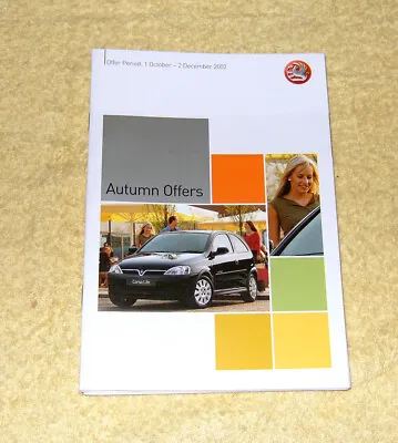 Vauxhall Autum Offers Brochure 2002 Corsa C Astra G Zafira Vectra C VX220 • $3.11