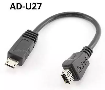 6 Inch USB Micro-B Male To USB Mini-B 5-Pin Female Adapter Cable AD-U27 • $9.95