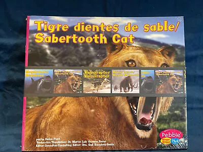 Set Of Billingual Books: Megalodon Sabertooth Cat Velociraptor Woolly Mammoth • $6