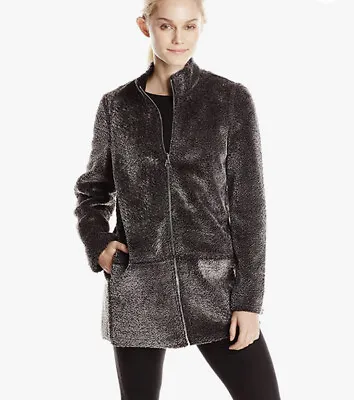 VERO MODA Shirley Fake Fur Reversible Jacket Silver/Black Size S • $45