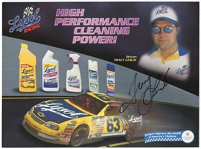 Tracy Leslie Signed 7 X 9.5 Inch Photo NASCAR Racing Race Car Driver • $20