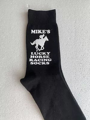 Personalised Mens Socks Christmas Gift Choose Your Name Lucky Horse Racing • £6.15