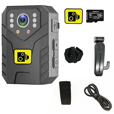 Body Cam Body Worn Camera 128GB Personal Security Safety  1080P Video Recording • £49.99