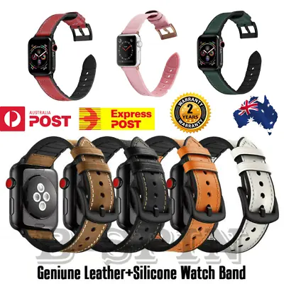 $14.99 • Buy For Apple IWatch Band Leather Strap Watch Series 8 7 6 5 4 3 SE 38/40/42/44/45mm