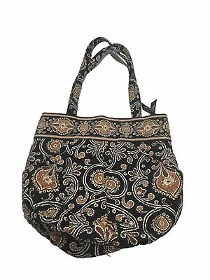 Vera Bradley Hannah Bag Cafe Latte Brown Black Purse Handbag Retired Preowned • $13.49