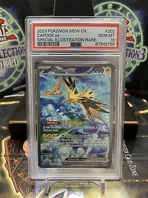 Pokemon Zapdos EX 202/165 Special Illustration Rare SV: 151 PSA 10 GEM MINT • $108.99