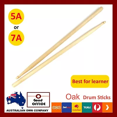 $8.50 • Buy 1 Pair 7A/5A Maple Wood Lightweight Endearing Music Oval Tip Drum Sticks Kids YM