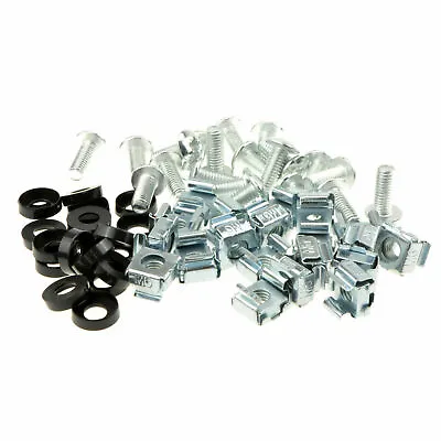 20 X Rack Fixing Set M6 Captive Cage/Nuts Bolts/Plastic Washers Cabinet Mounting • £3.95