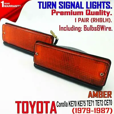 FOR Toyota Corolla KE70 DLX FX LE Coupe 2-4 Dr Front Bumper Turn Signal Lights  • $42.90