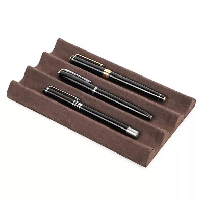 Slotted 3 Slots Pen Tray Pen Holder Display Desktop Organizer Microfiber Velvet* • $22.49