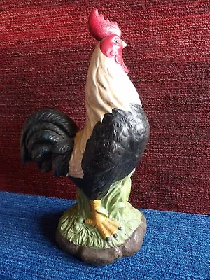 Vintage Country Home Decor Rooster Statue Large And Heavy Hand Painted 12'' High • $15.20