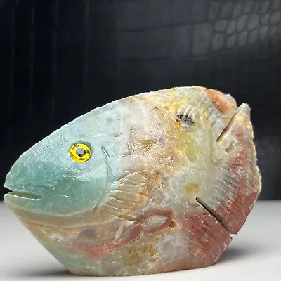 154g Natural Crystal Mineral Specimen. Amazon Stone. Hand-carved. The Fish.QP • $0.99