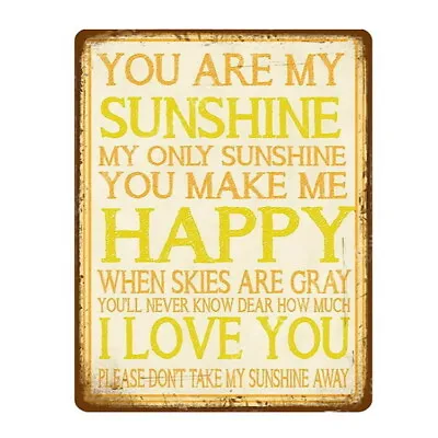 £4.99 • Buy You Are My Sunshine Happy Skies Kitchen Bath Home Pub Shed Bar Cafe METAL SIGN