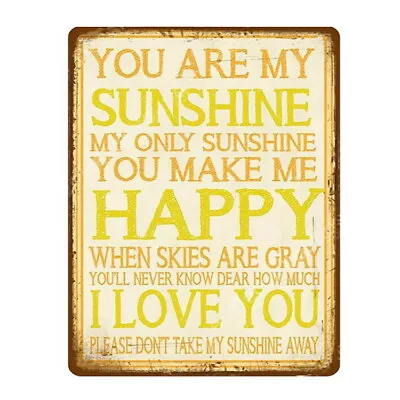 You Are My Sunshine Happy Skies Kitchen Bath Home Pub Shed Bar Cafe METAL SIGN • £3.99