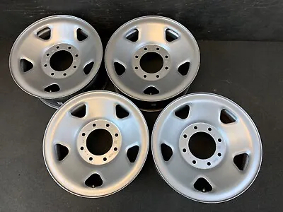 (4) Ford F250 F350 SD Pickup Original Silver Steel Wheels Rims 17  Hol.3621 • $595