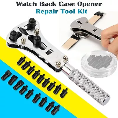 Watch Repair Back Case Opener Wrench Maker Screw Cover Remover Tool Kit • £5.19