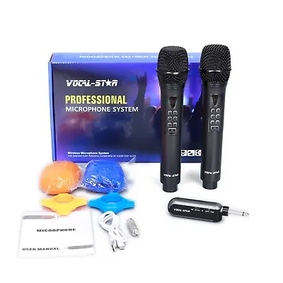 Vocal-Star Wireless Microphones UHF Echo Control Volume Control Rechargeable • £59.99