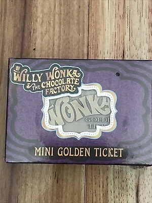 Willy Wonka Mini Golden Ticket Collectible: Heavily Embossed Ingot - New Sealed • $31.95