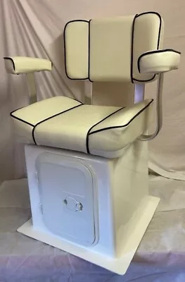 £474.99 • Buy White Captains Boat Seat + Storage Box, 360 Swivel And Hatch, Rib /Fishing Boat 