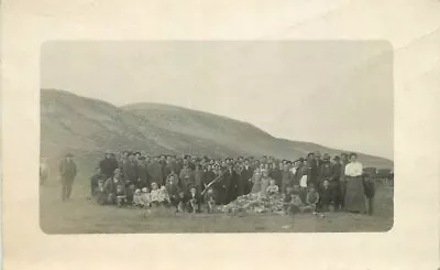 C-1910 Pile Of Dead Rabbits Hunters Children RPPC Photo Postcard 21-8186 • $13.99
