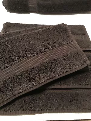 Set Of 6 Restoration Hardware Black Washcloths 100% Turkish Cotton • $57