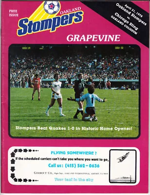 Oakland Stompers V Chicago Sting _RARE_ 1978 NASL Soccer Program Vtg Coliseum • $39.99