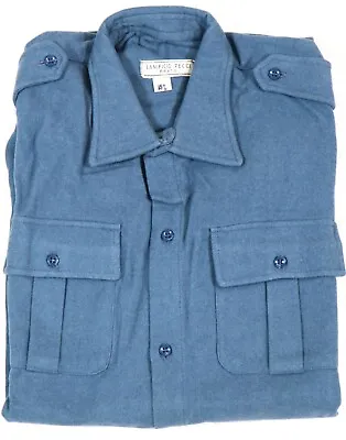 Medium - Authentic Italian Army Shirt Grey Blue Italy Military Surplus Jacket • $32.95