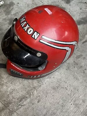 Maxon Vintage Helmet Small Ram Air Bike Motorcycle Sun Visor Usa • $75