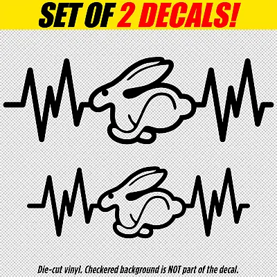 Rabbit Heartbeat Vinyl Decal Sticker VW Golf Life GTI Racing Mk7 Mk6 Mk5 Mk4 R32 • $6.99