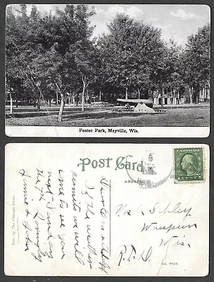 1915 Wisconsin Postcard - Mayville - Foster Park • $3.99