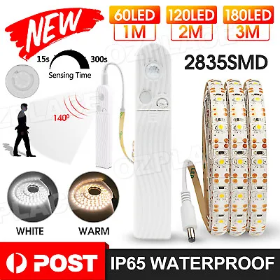 $7.95 • Buy Battery Operated LED Strip Light Wireless PIR Motion Sensor Wardrobe Cabinet AU