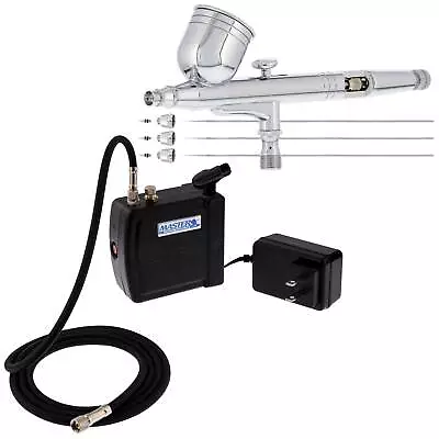 Master 3 Tip G233 PRO AIRBRUSH SET With COMPRESSOR KIT Gravity Dual-Action Hobby • $59.99