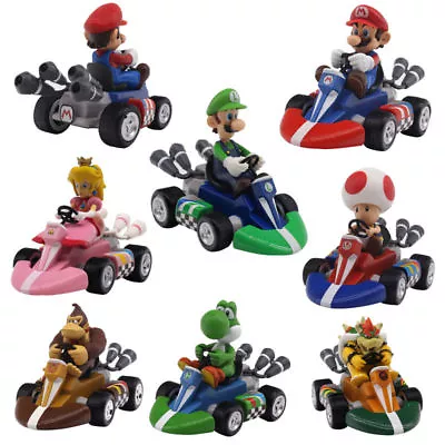 Super Mario Nintendo Wii Luigi Princess 12cm Pull Back Racer Go Kart Car Toy NEW • £7.49