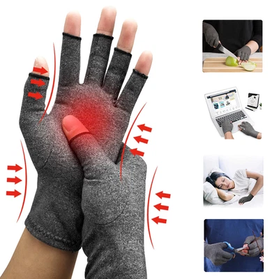 $10.65 • Buy Fingerless Compression Gloves For Computer Typing And Dailywork Relieve Pain