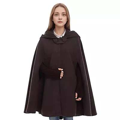 GraceArt Short Hooded Cloak Medieval Cosplay Dungeons & Dragons LARP Poncho Cape • £39.95