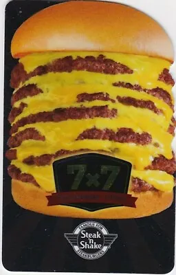 Steak N Shake Mega Hamburger 7x7 Steakburger Fries Die-Cut Foiled 2014 Gift Card • $2.49