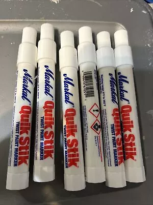 Markal Quik Stik 6 White Solid Paint Markers Streakers Meanstreak Tagging Auto • $40