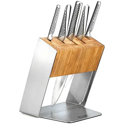 Global Katana 6pc Knife Block Set Stainless Steel Knives Utility Chef Cook Japan • $399.99