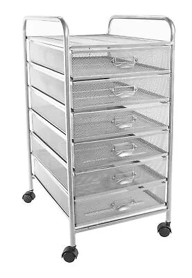 £49.99 • Buy Osco WMCART6-SLV Wire Mesh 6 Drawer Cart - Silver