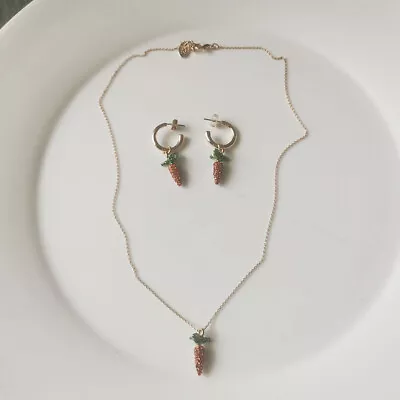$11.99 • Buy 16  Zara Carrot Earrings Necklace Gift Fashion Women Party Holiday Jewelry Sets