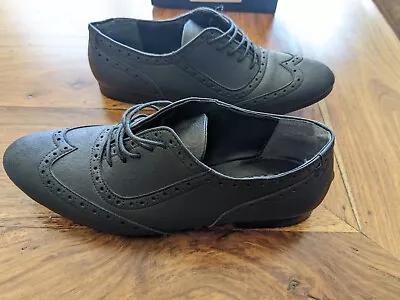 Vintage Black Vegetarian Shoes Womens EU Size 38 Made In England Vegan Brogue • $50